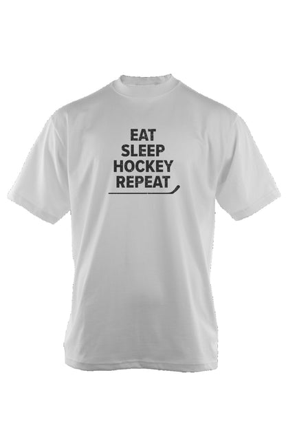Eat Sleep Hockey 90s Throwback Tee White | Barn Garb Hockey Threads