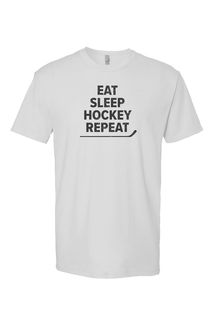Eat Sleep Hockey Breakaway Performance Tee White | Barn Garb Hockey Threads