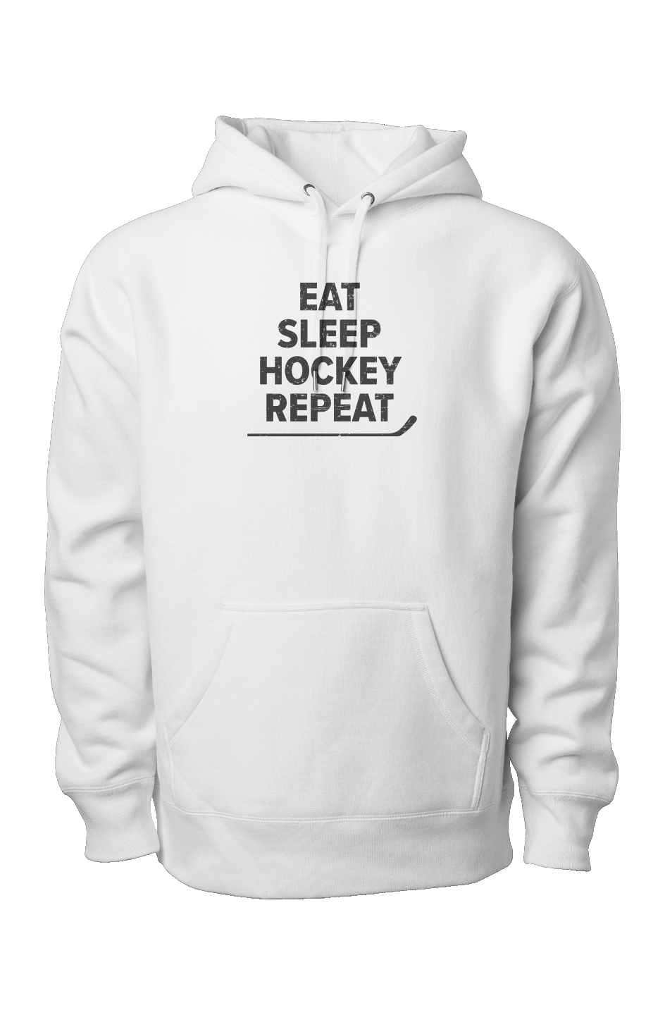 Eat Sleep Hockey Legend Heavyweight Hoodie White | Barn Garb Hockey Threads
