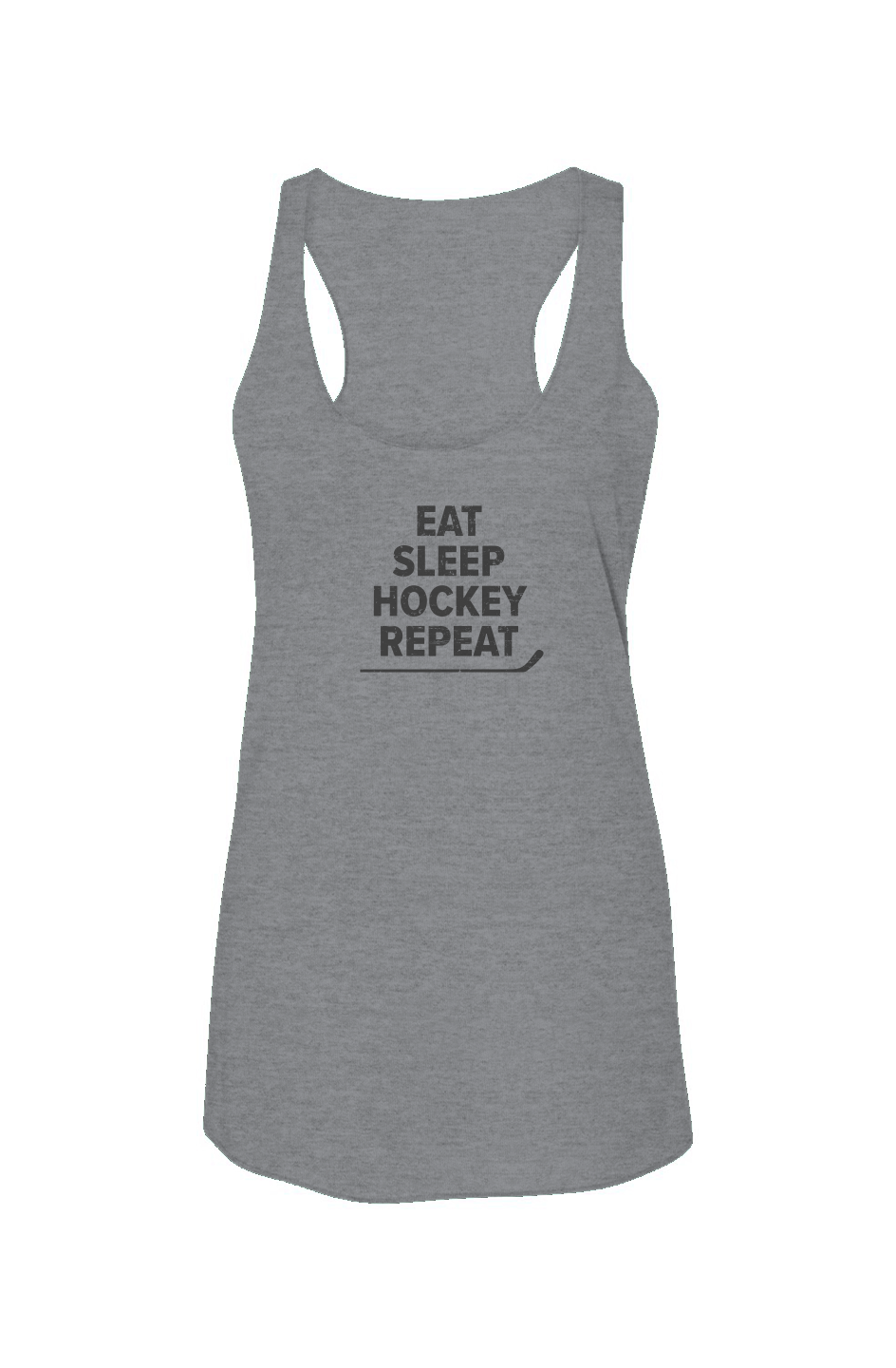 Eat Sleep Hockey Racerback Barn Tank Grey | Barn Garb Hockey Threads