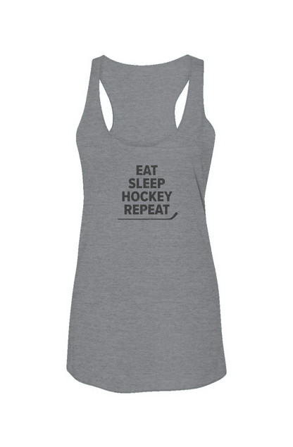 Eat Sleep Hockey Racerback Barn Tank Grey | Barn Garb Hockey Threads