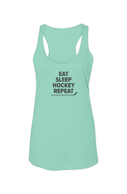 Eat Sleep Hockey Racerback Barn Tank Mint | Barn Garb Hockey Threads