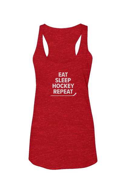 Eat Sleep Hockey Racerback Barn Tank Red | Barn Garb Hockey Threads
