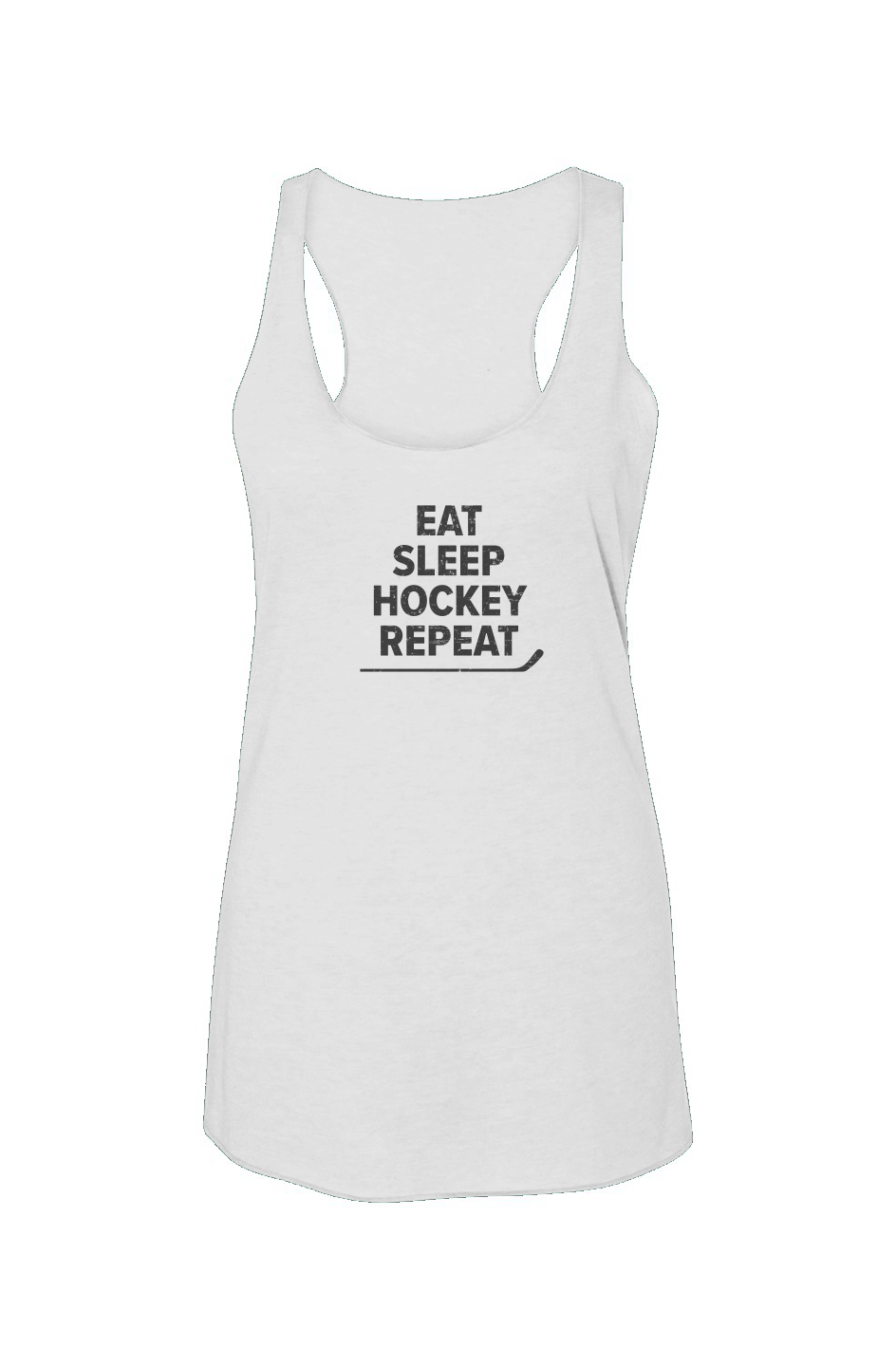 Eat Sleep Hockey Racerback Barn Tank White | Barn Garb Hockey Threads