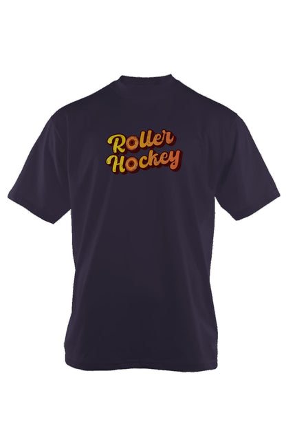 Feeling Groovy Roller Hockey 90s Throwback Tee Navy Blue | Barn Garb Hockey Threads