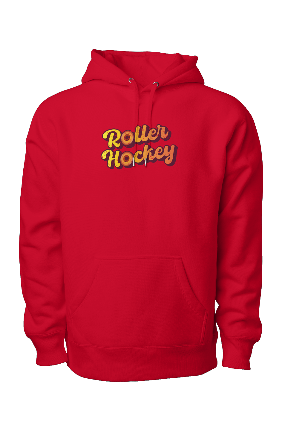 Feeling Groovy Roller Hockey Legend Heavyweight Hoodie Red | Barn Garb Hockey Threads