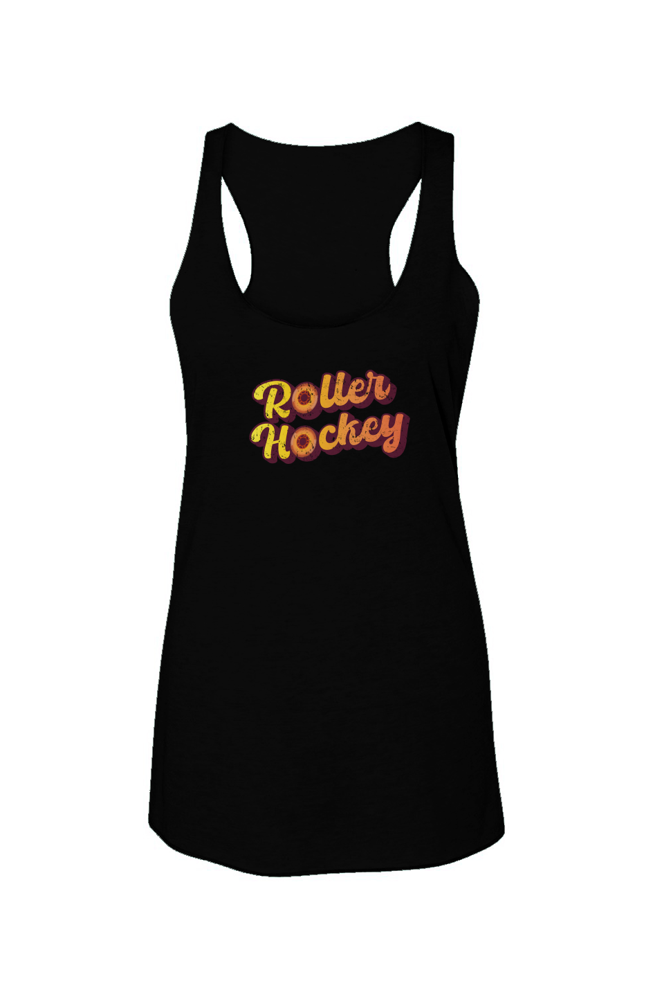 Feeling Groovy Roller Hockey Racerback Barn Tank Black | Barn Garb Hockey Threads