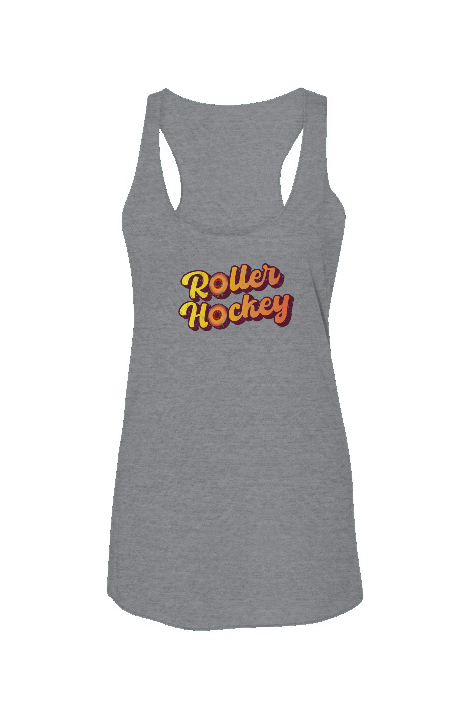 Feeling Groovy Roller Hockey Racerback Barn Tank Grey | Barn Garb Hockey Threads