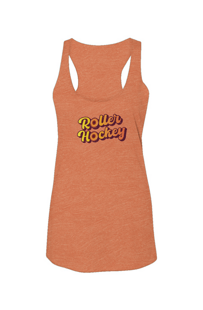 Feeling Groovy Roller Hockey Racerback Barn Tank Orange | Barn Garb Hockey Threads