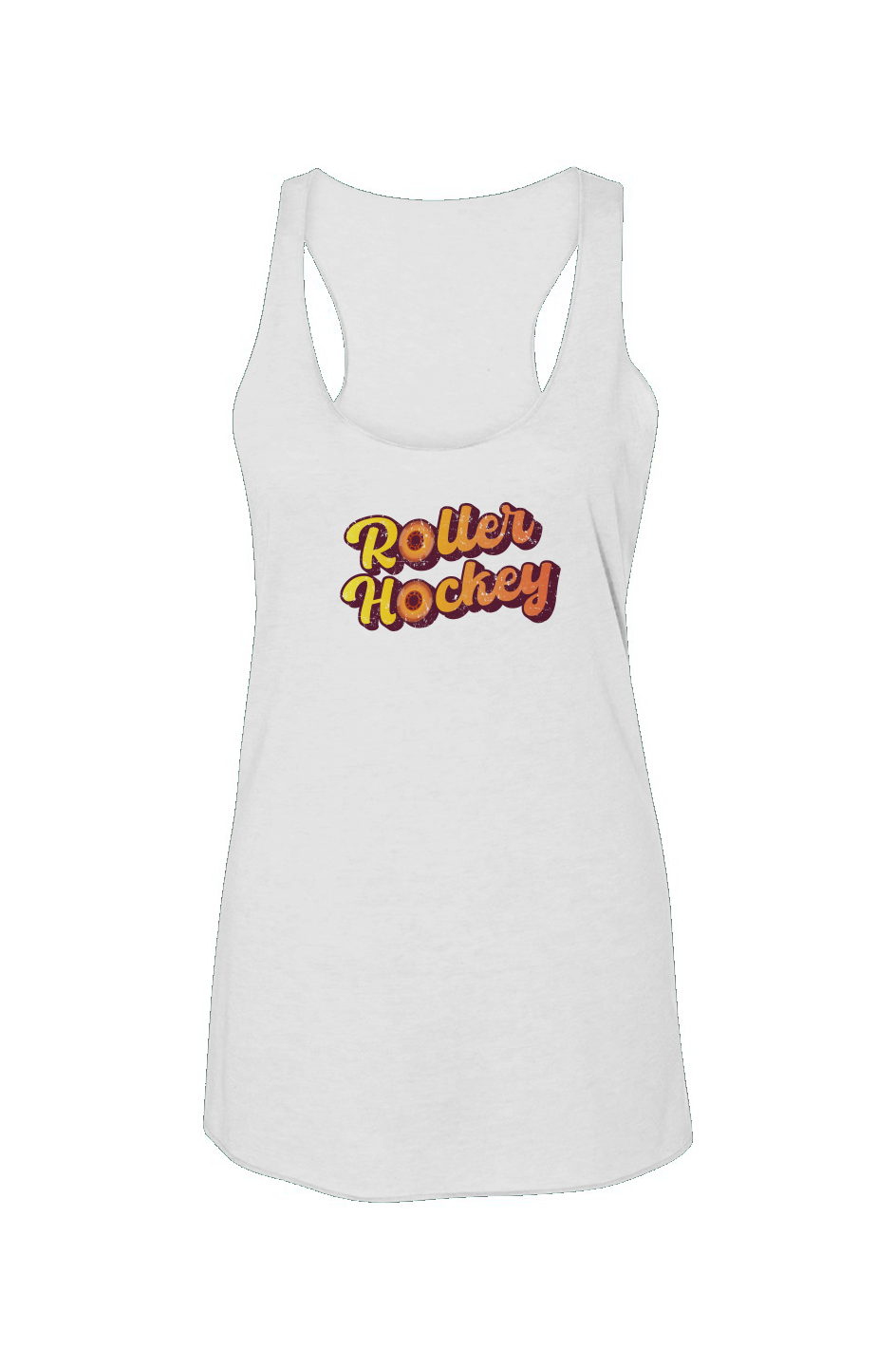 Feeling Groovy Roller Hockey Racerback Barn Tank White | Barn Garb Hockey Threads