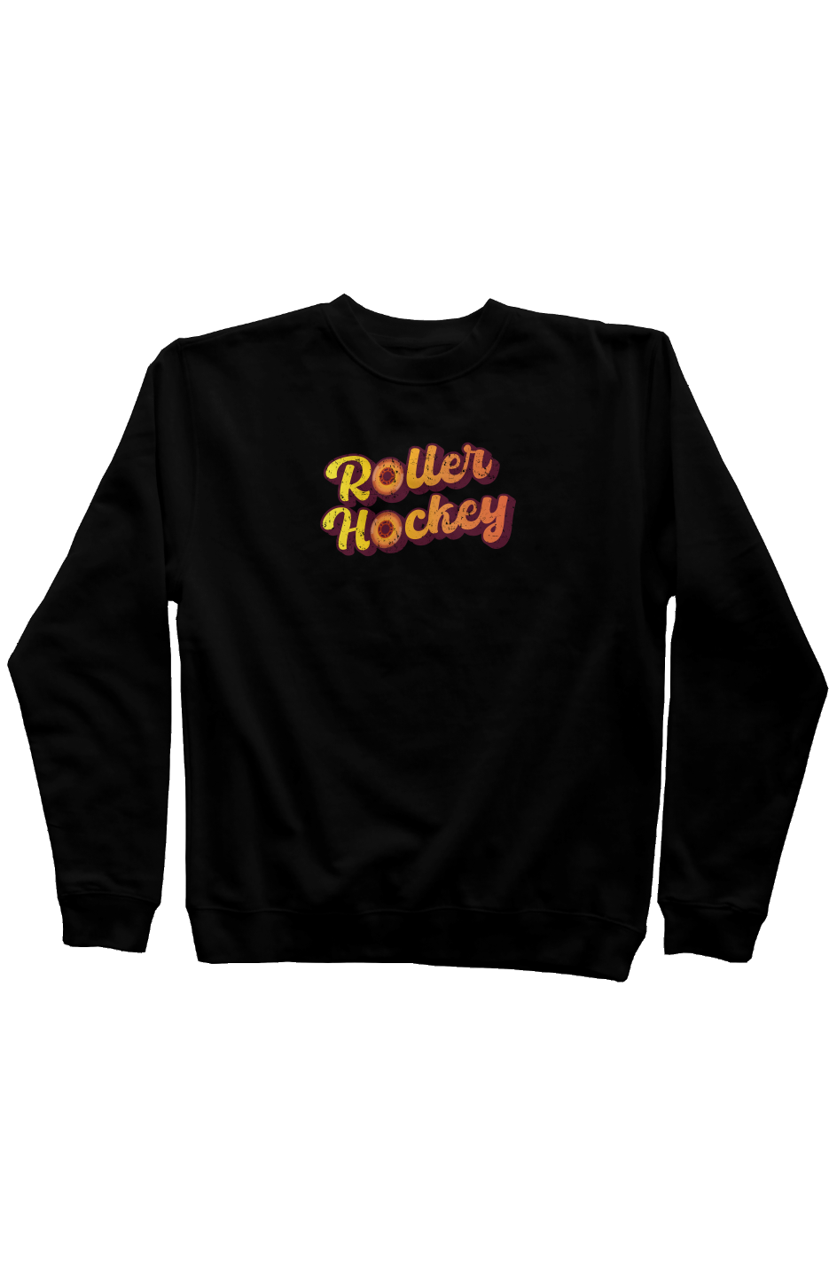 Feeling Groovy Roller Hockey Rinkside Crewneck Sweatshirt Black | Barn Garb Hockey Threads