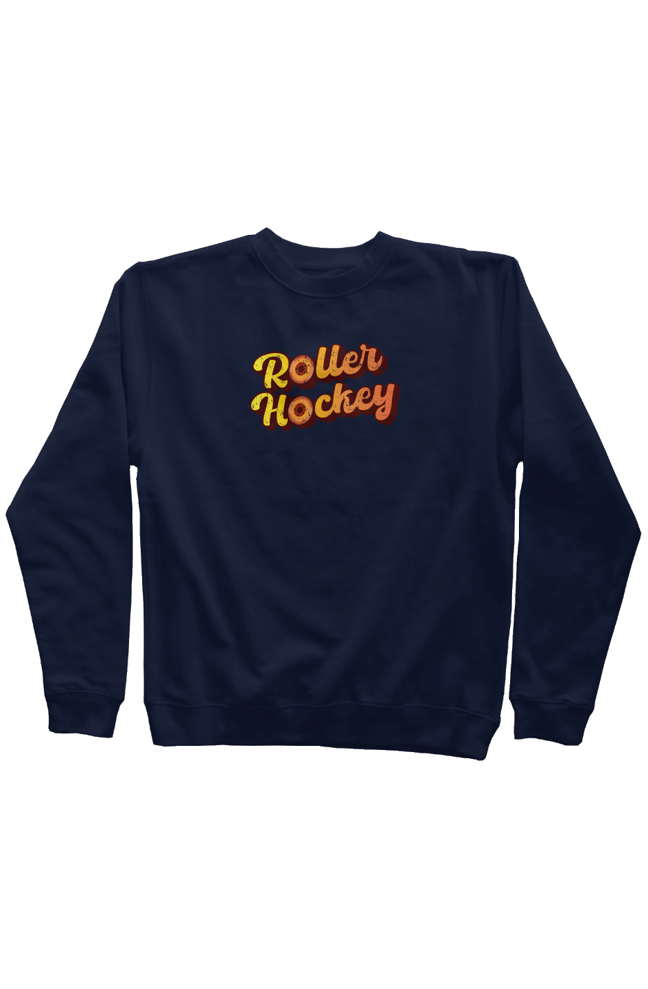 Feeling Groovy Roller Hockey Rinkside Crewneck Sweatshirt Navy Blue | Barn Garb Hockey Threads