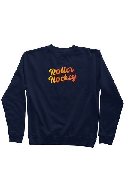 Feeling Groovy Roller Hockey Rinkside Crewneck Sweatshirt Navy Blue | Barn Garb Hockey Threads