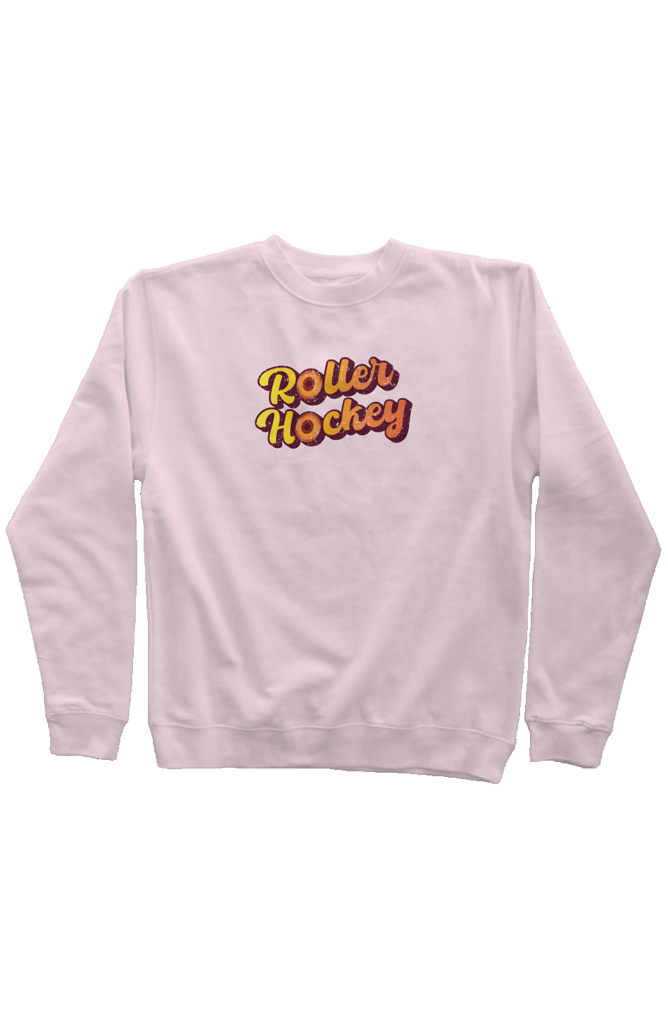 Feeling Groovy Roller Hockey Rinkside Crewneck Sweatshirt Pink | Barn Garb Hockey Threads