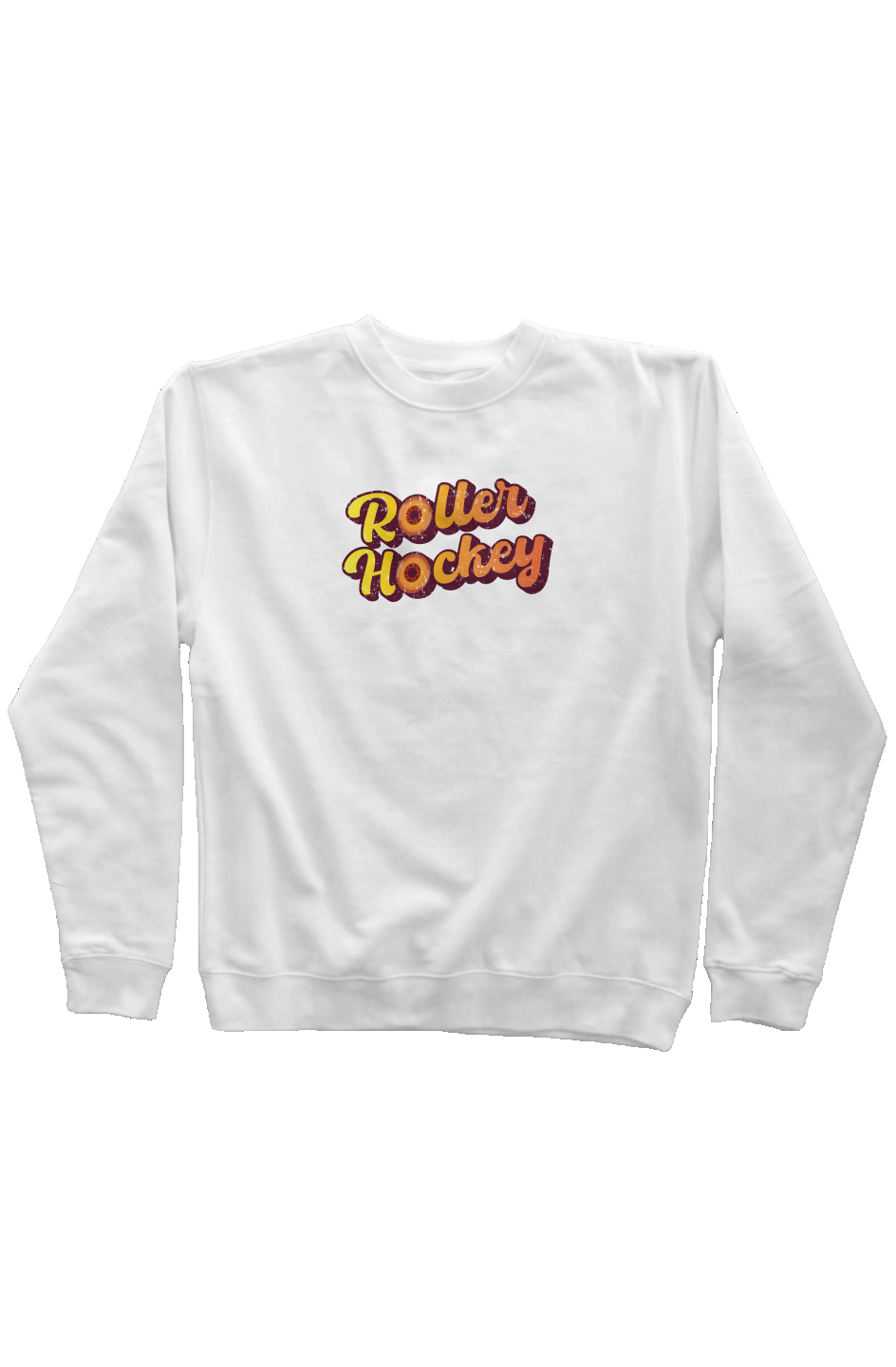 Feeling Groovy Roller Hockey Rinkside Crewneck Sweatshirt White | Barn Garb Hockey Threads