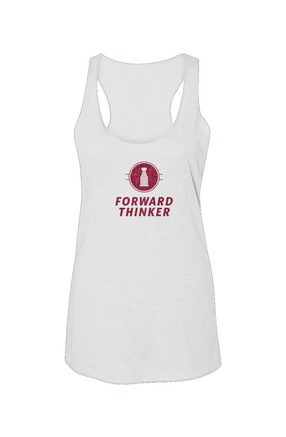 Forward Thinker Racerback Barn Tank White | Barn Garb Hockey Threads