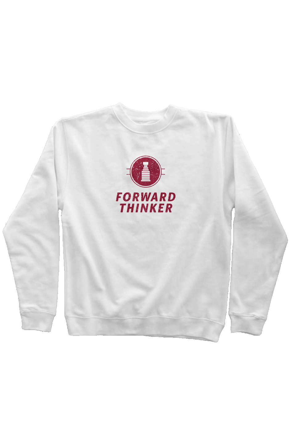 Forward Thinker Rinkside Crewneck Sweatshirt White | Barn Garb Hockey Threads