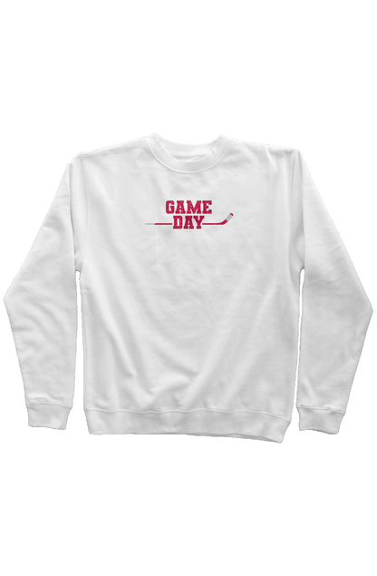 Game Day Rinkside Crewneck Sweatshirt White | Barn Garb Hockey Threads