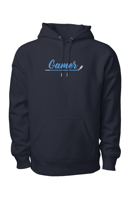 Gamer Legend Heavyweight Hoodie Navy Blue | Barn Garb Hockey Threads