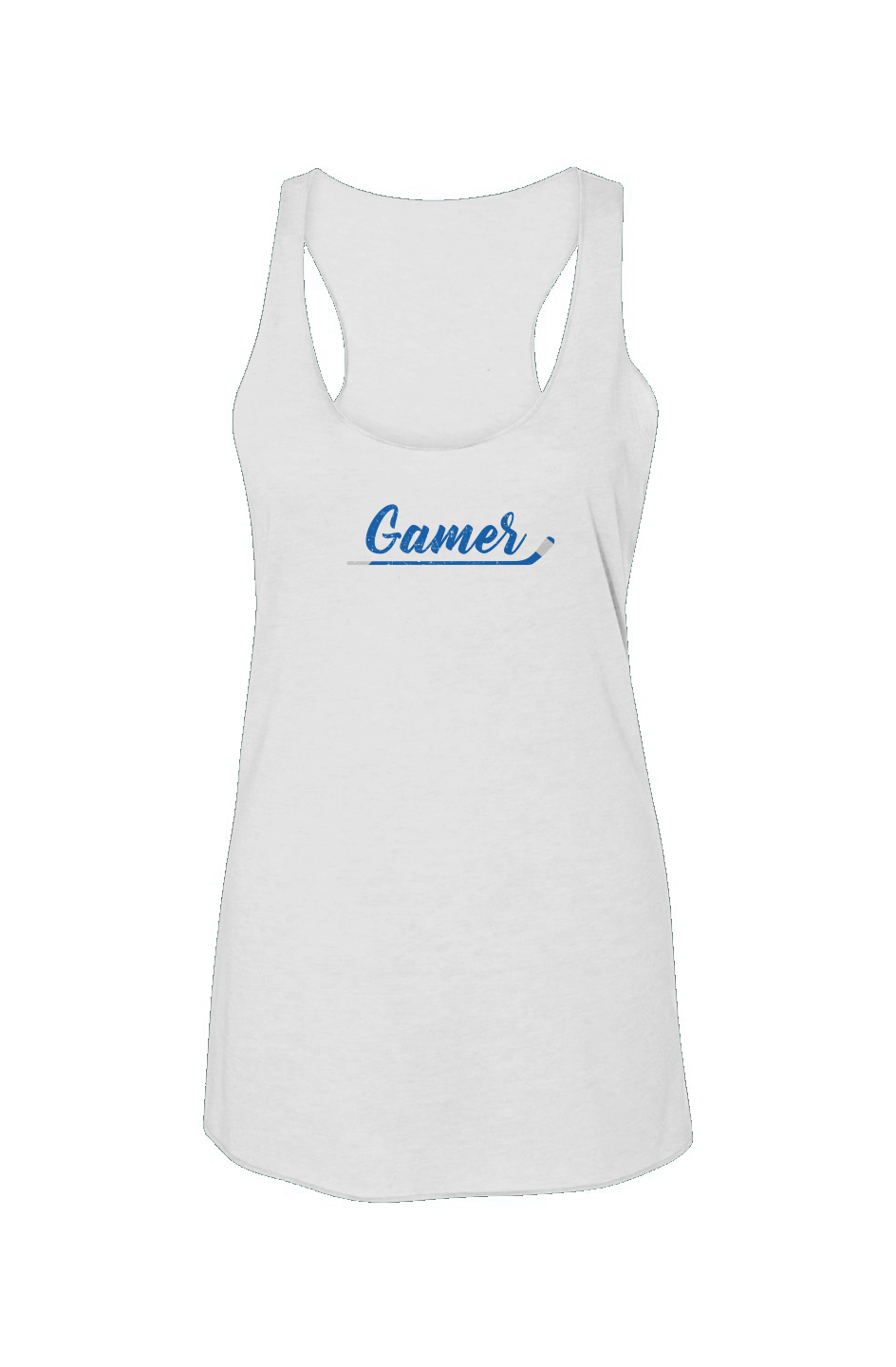 Gamer Racerback Barn Tank White | Barn Garb Hockey Threads