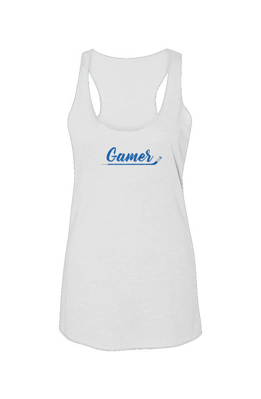Gamer Racerback Barn Tank White | Barn Garb Hockey Threads