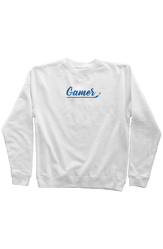 Gamer Rinkside Crewneck Sweatshirt White | Barn Garb Hockey Threads