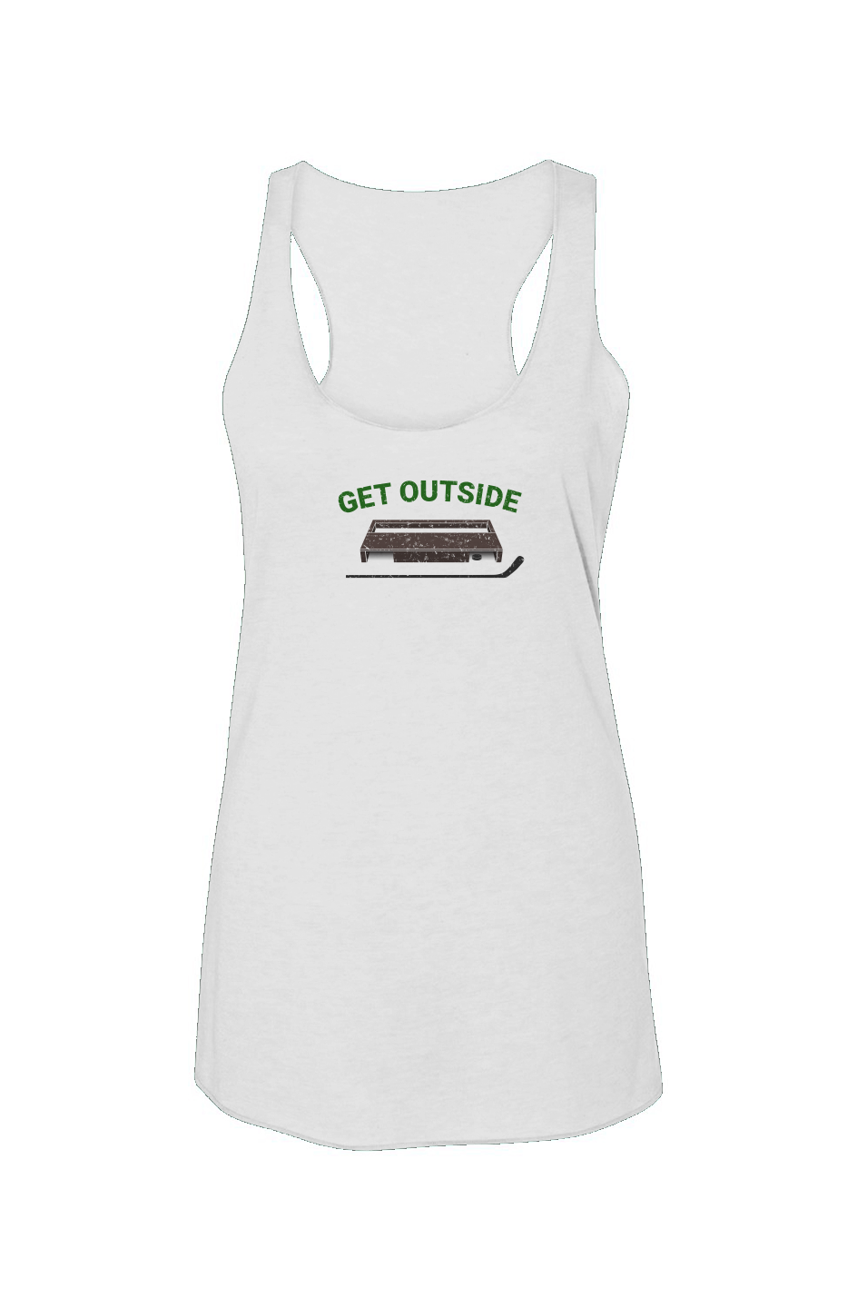 Get Outside Racerback Barn Tank White | Barn Garb Hockey Threads