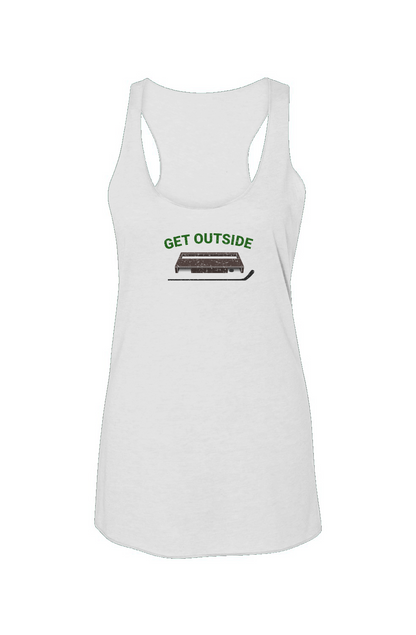 Get Outside Racerback Barn Tank White | Barn Garb Hockey Threads