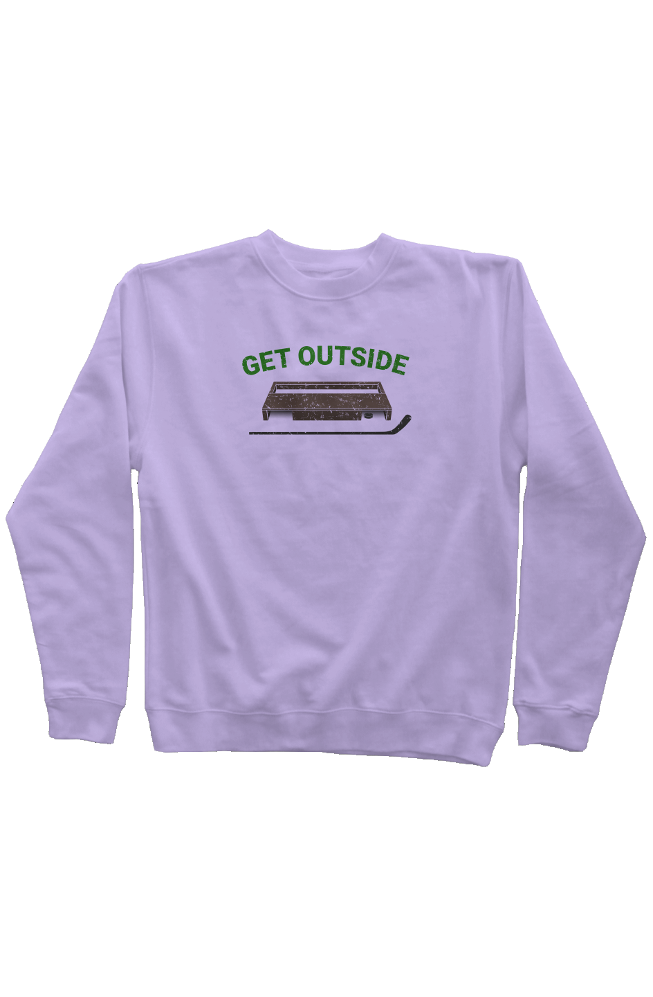 Get Outside Rinkside Crewneck Sweatshirt Lavender | Barn Garb Hockey Threads