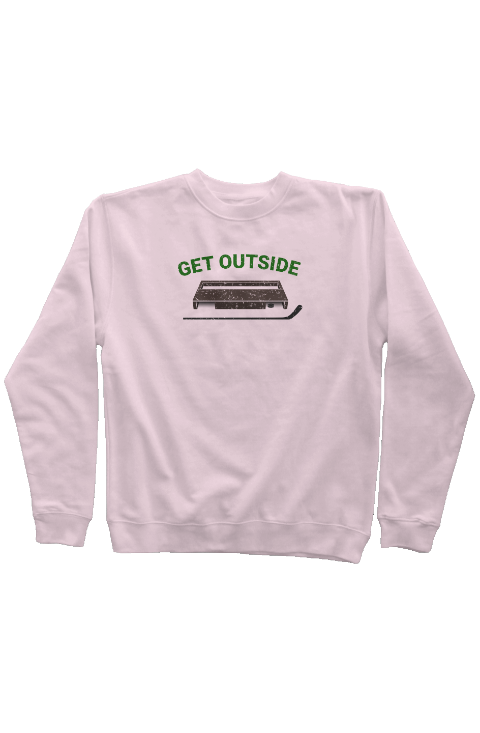 Get Outside Rinkside Crewneck Sweatshirt Light Pink | Barn Garb Hockey Threads