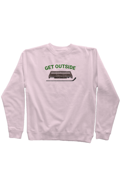 Get Outside Rinkside Crewneck Sweatshirt Light Pink | Barn Garb Hockey Threads