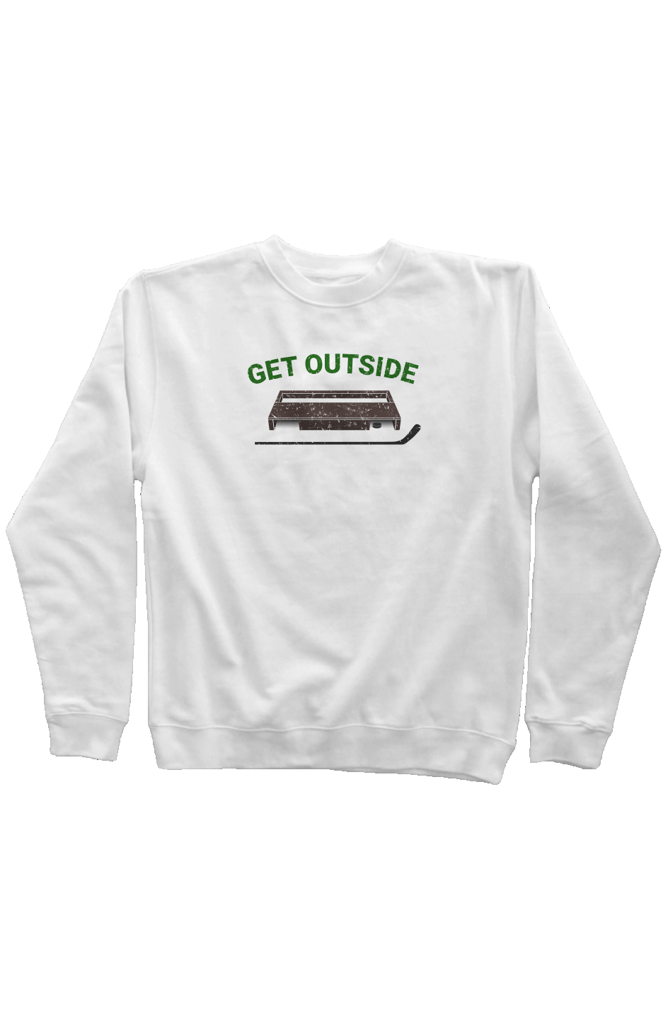 Get Outside Rinkside Crewneck Sweatshirt White | Barn Garb Hockey Threads