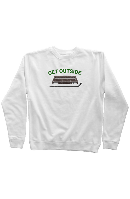 Get Outside Rinkside Crewneck Sweatshirt White | Barn Garb Hockey Threads