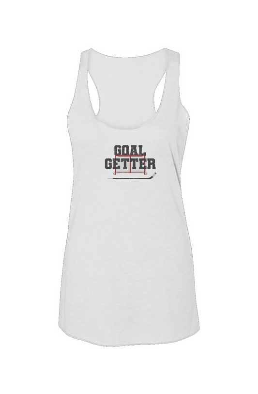 Goal Getter Racerback Barn Tank White | Barn Garb Hockey Threads