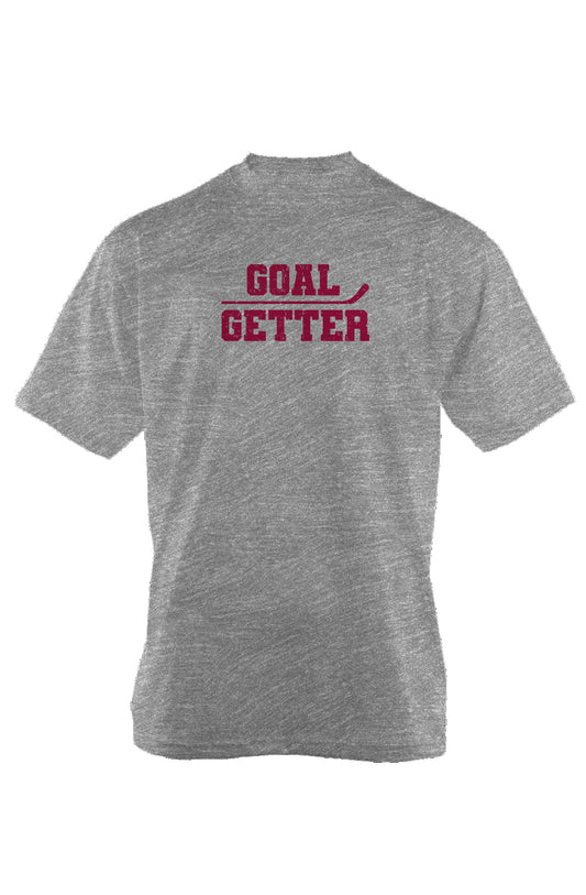 Goal Getter Stick 90s Throwback Tee Grey | Barn Garb Hockey Threads