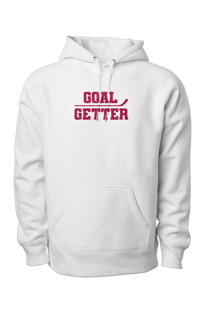 Goal Getter Stick Legend Heavyweight Hoodie White | Barn Garb Hockey Threads
