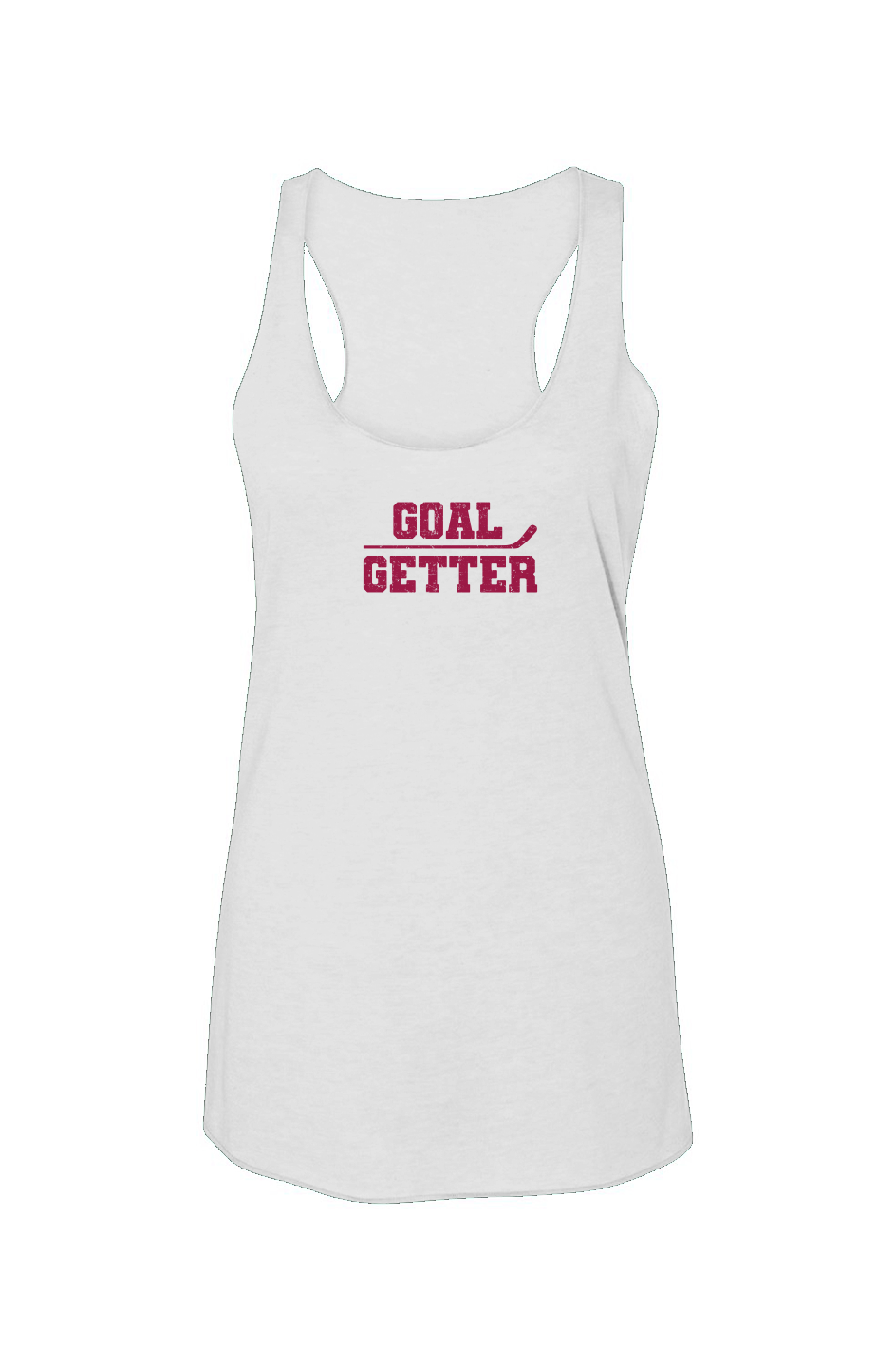 Goal Getter Stick Racerback Barn Tank White | Barn Garb Hockey Threads