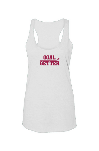 Goal Getter Stick Racerback Barn Tank White | Barn Garb Hockey Threads