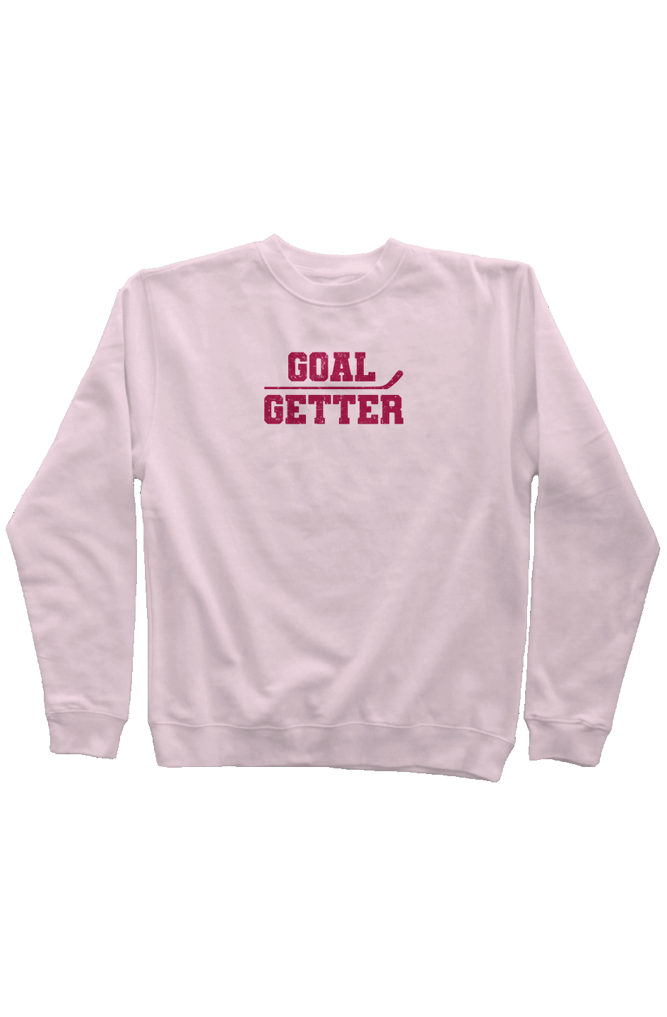 Goal Getter Stick Rinkside Crewneck Sweatshirt Pink | Barn Garb Hockey Threads