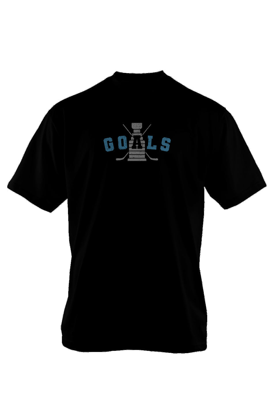 Goals Crossed Sticks 90s Throwback Tee Black | Barn Garb Hockey Threads