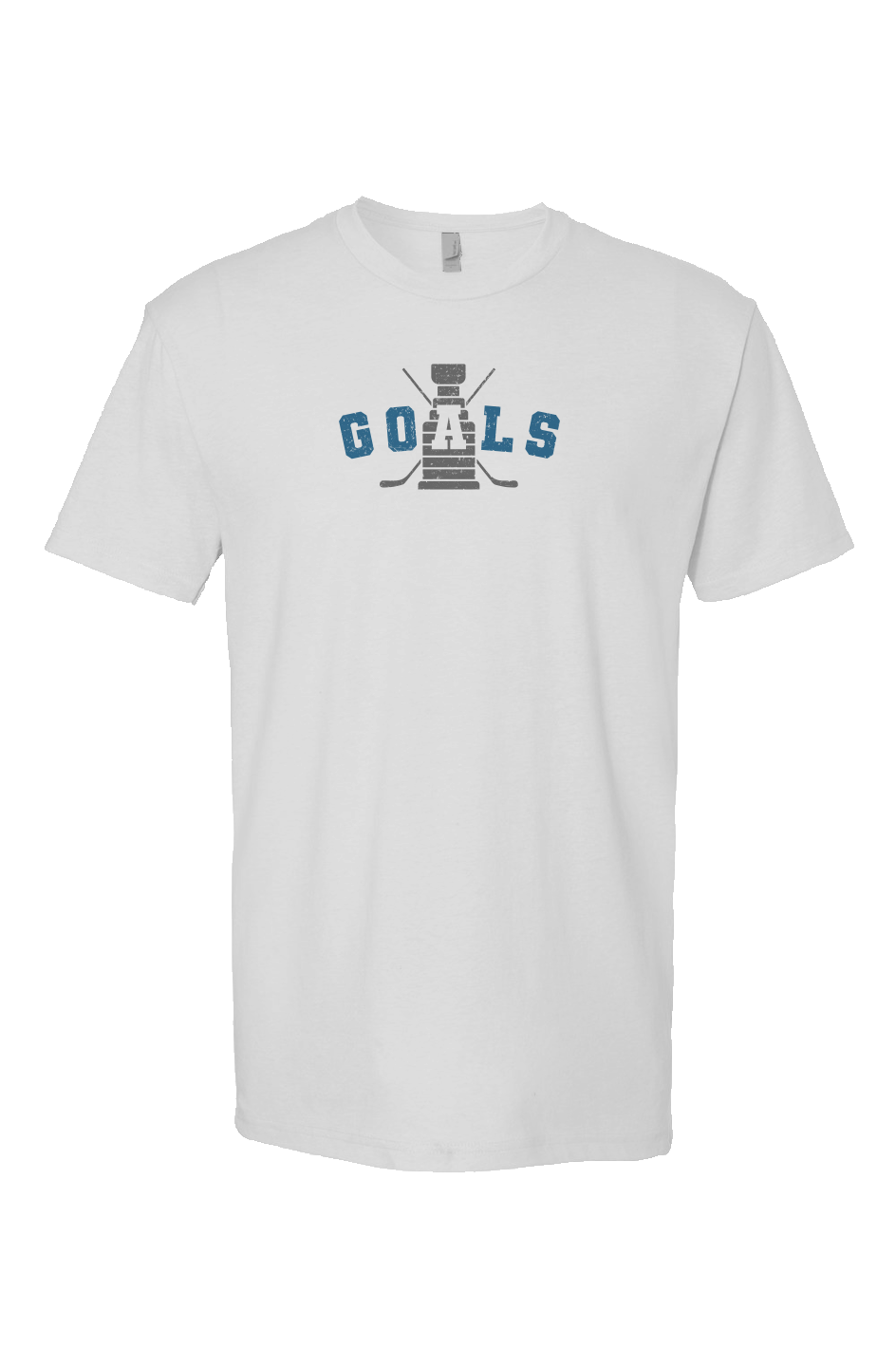 Goals Crossed Sticks Breakaway Performance Tee White | Barn Garb Hockey Threads