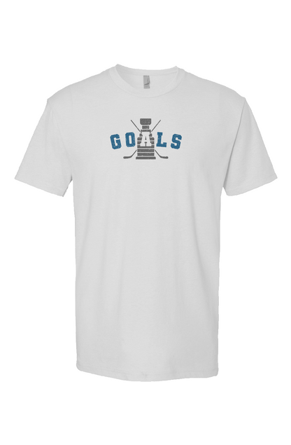 Goals Crossed Sticks Breakaway Performance Tee White | Barn Garb Hockey Threads