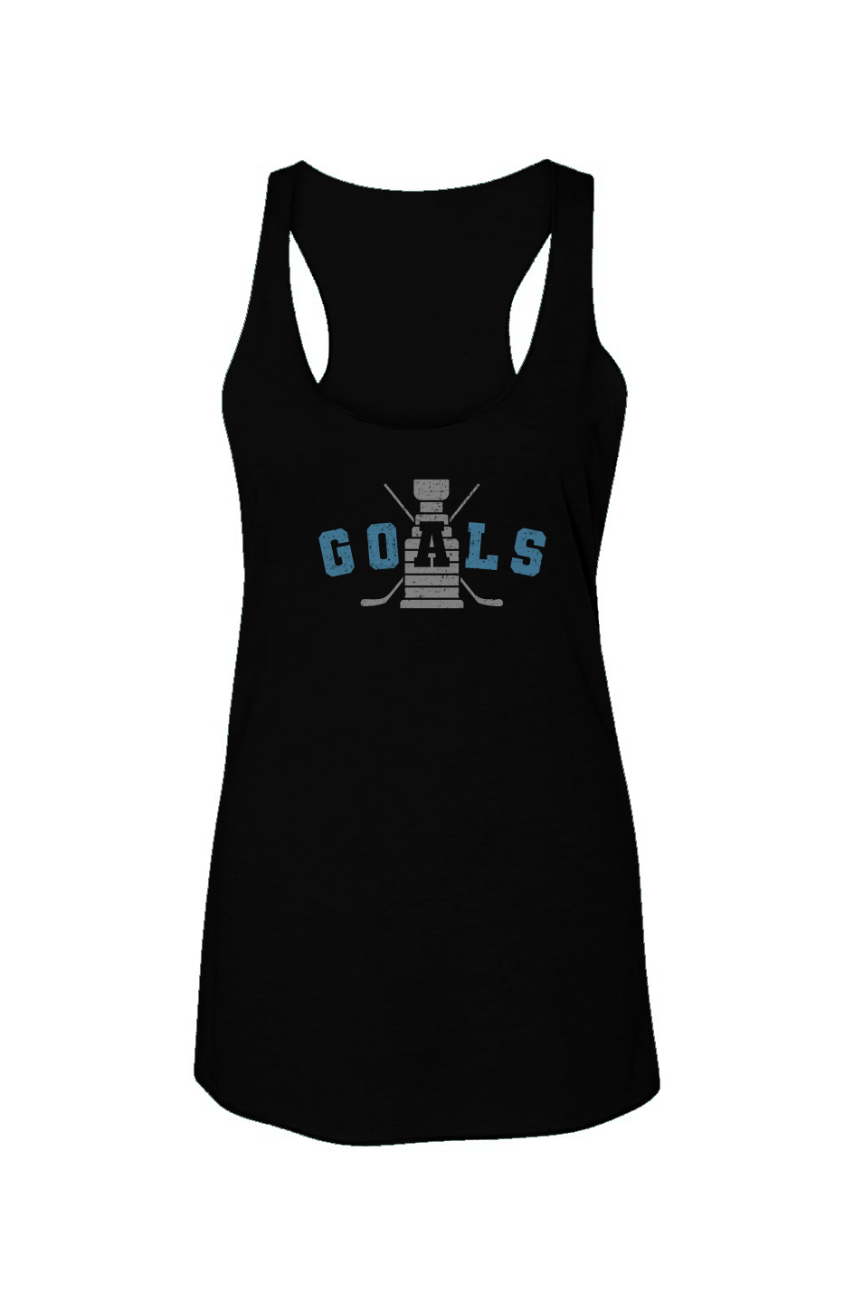 Goals Crossed Sticks Racerback Barn Tank Black | Barn Garb Hockey Threads