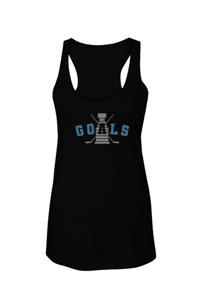Goals Crossed Sticks Racerback Barn Tank Black | Barn Garb Hockey Threads