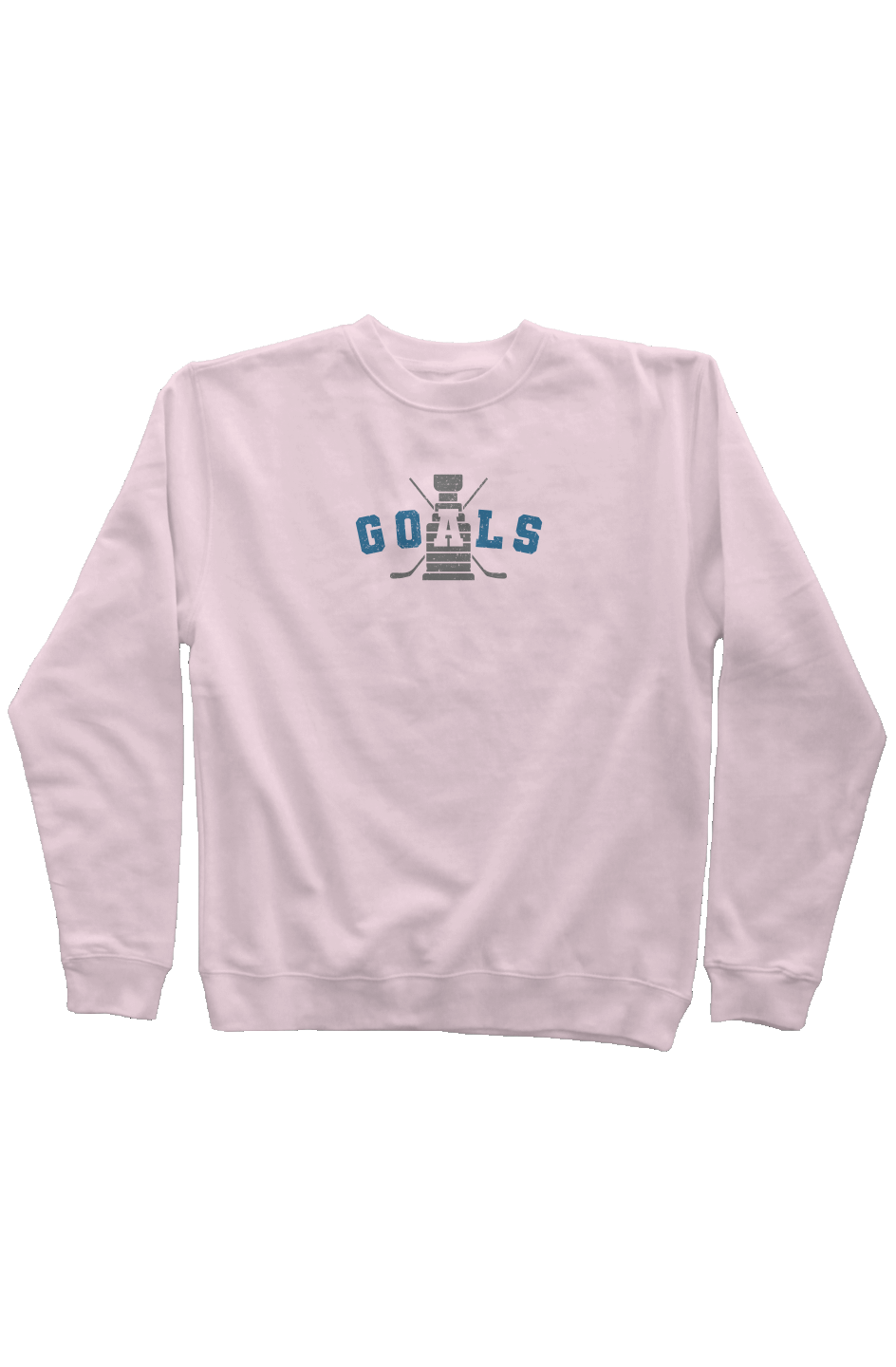 Goals Crossed Sticks Rinkside Crewneck Sweatshirt Pink | Barn Garb Hockey Threads