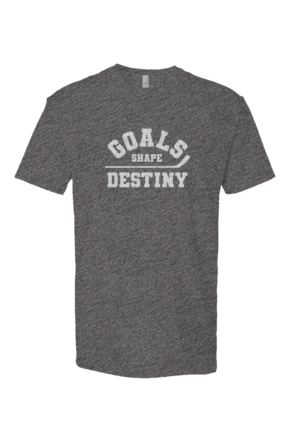 Goals Shape Destiny Breakaway Performance Tee Heather Heavy Metal Grey | Barn Garb Hockey Threads