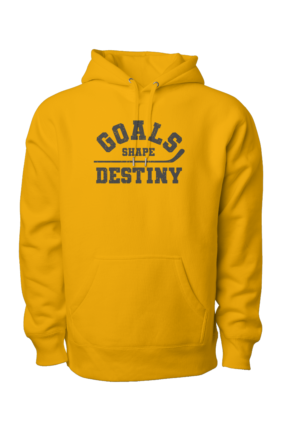 Goals Shape Destiny Legend Heavyweight Hoodie Gold | Barn Garb Hockey Threads