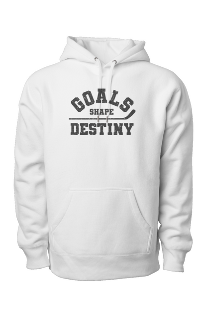 Goals Shape Destiny Legend Heavyweight Hoodie White | Barn Garb Hockey Threads