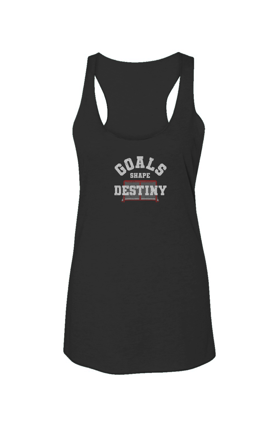 Goals Shape Destiny Net Racerback Barn Tank Charcoal | Barn Garb Hockey Threads