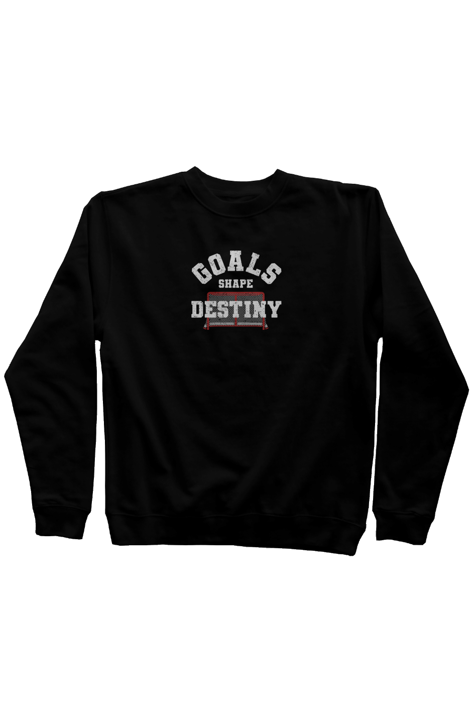 Goals Shape Destiny Net Rinkside Crewneck Sweatshirt Black | Barn Garb Hockey Threads
